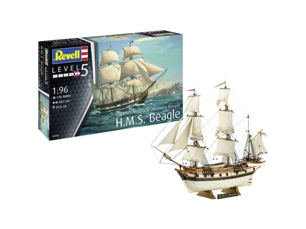 Revell 05458 Darwins Historical Discovery Barque H.M.S. Beagle Modelskib byggesæt 1:96
