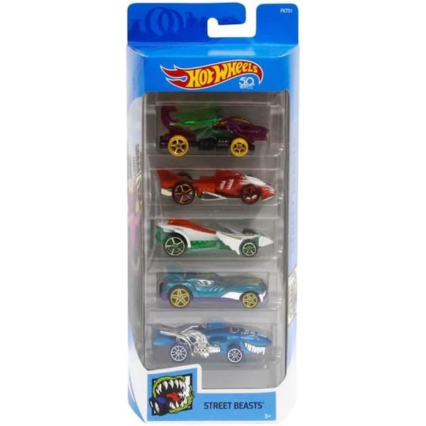 Hot Wheels 5 auton pakkaus - Satunnainen malli - Yli 400 mallia - 15 teemaa 1806