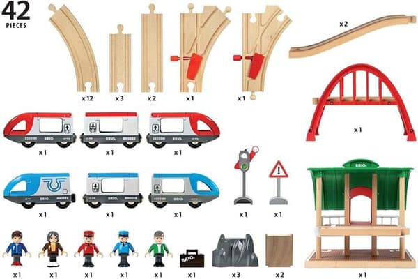 Brio World Traveler Platform Circuit - Komplet 42-delt sæt - Trætogsæt - Ravensburger - Fra 3 år - 33512