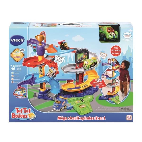 VTECH - Tut Tut Bolides - 2 i 1 Mega Spiral Circuit (+ Titouan, Crazy Driver)