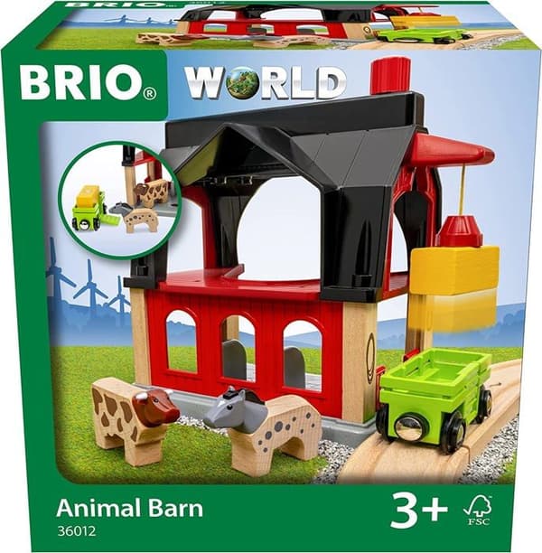 BRIO World - 36012 - Dyrestald - Trætogsæt tilbehør - Legetøj til drenge og piger fra 3 år