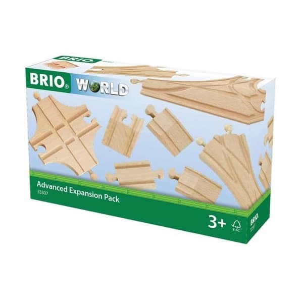 BRIO World - 33307 - Evolution Avance 11-rälslåda - Tillbehör för trätågsbana - Blandade räls - från 3 år