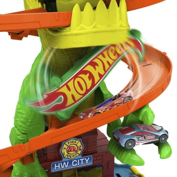 Hot Wheels T-Rex Fire Battle Dinosaur Truck Sæt - Alder 4+ - JBM73