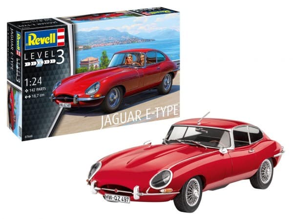 Revell 07668, Modellveteranbil, Monteringssats, 1:24, Jaguar E-Type, Alla, Plast