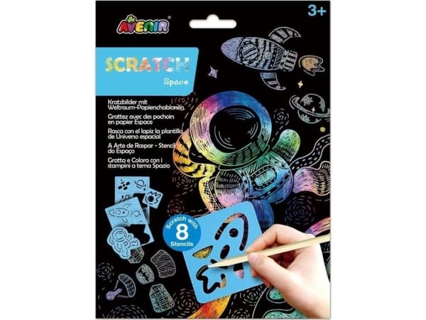 AVENIR Scratch set with stencil: Space