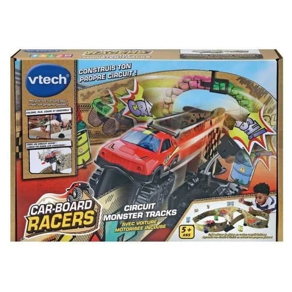 VTECH CAR-BOARD RACERS PAP RACING SÆT - MONSTERBANER OG BANEBANER til børn fra 5 år
