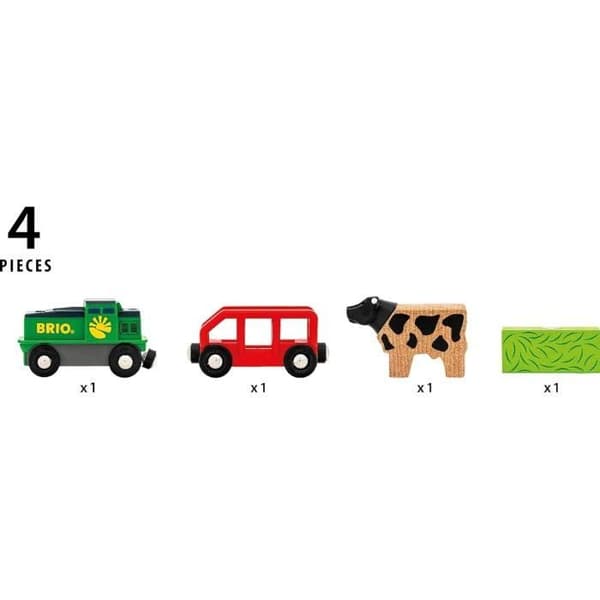 Maatilan paristojuna - BRIO - Puinen rata - Vaunu ja magneettinen kuorma sisältyvät hintaan