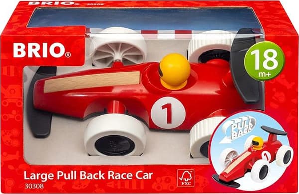 Stor racerbil med tilbagetrækbar bevægelse - Legetøj til tidlig læring - 7312350303087 - Brio World