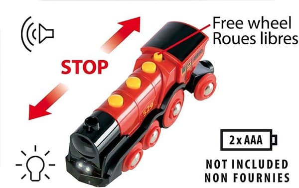 BRIO Kraftfuldt Rødt Batteridrevet Lokomotiv - Trætogsæt - Ravensburger - Fra 3 år - 33592