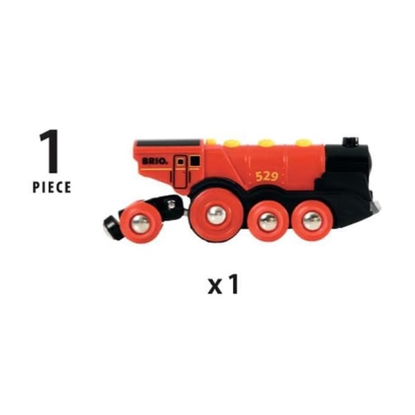 BRIO Kraftfuldt Rødt Batteridrevet Lokomotiv - Trætogsæt - Ravensburger - Fra 3 år - 33592