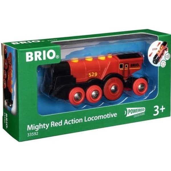 BRIO Kraftfullt Rött Batteridrivet Lokomotiv - Trätågset - Ravensburger - Från 3 År - 33592