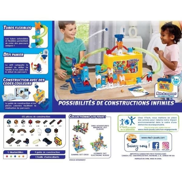VTECH MARBLE RUSH - RAKENNUSLEVY- JA SÄILYTYSLEVYSETTI M400
