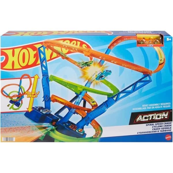 Hot Wheels®-Cyclone Crash Track Set, med 1 Hot Wheels® HJT51-fordon