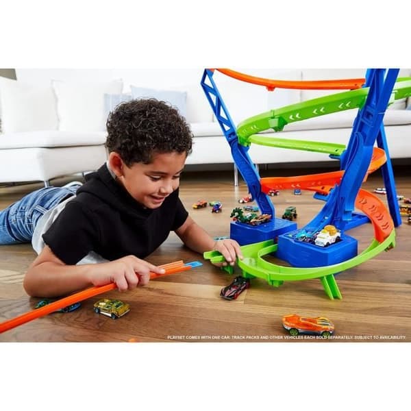 Hot Wheels®-Cyclone Crash Track Set, med 1 Hot Wheels® HJT51-fordon