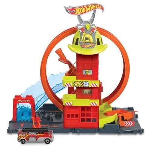Brandstation - Hot Wheels - Super Brandstation - Flerfärgad - 4 år - Inkluderar brandbil