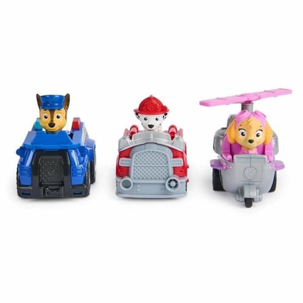 Tilbehør til dukkehus Spin Master PACK DE 3 VEHÍCULOS DE FRICCIÓN RETRO Paw Patrol Rød