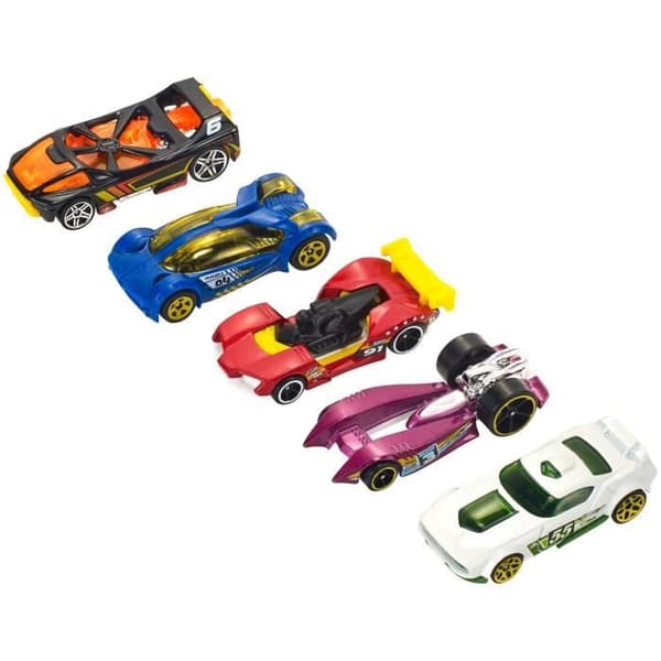 Box med 5 Hot Wheels-bilar - Slumpmässig modell - 400+ modeller - 15 teman 1806