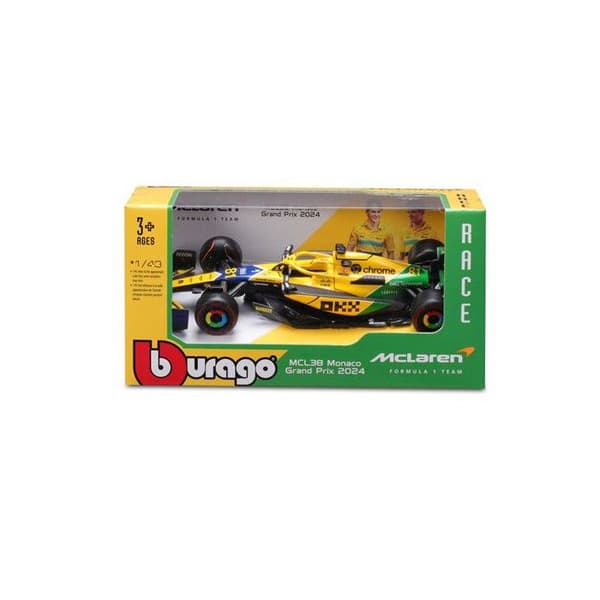 Växel Bburago F1 McLaren MCL38 Monaco GP 2024 Piastri