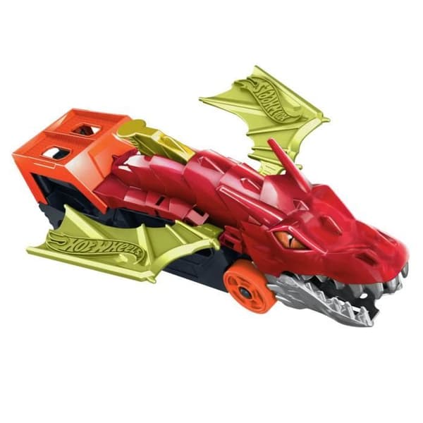 Hot Wheels City - 2-i-1 Launching Dragon Transporter - Lastbil / Leksaksbil - Från 3 år GTK42