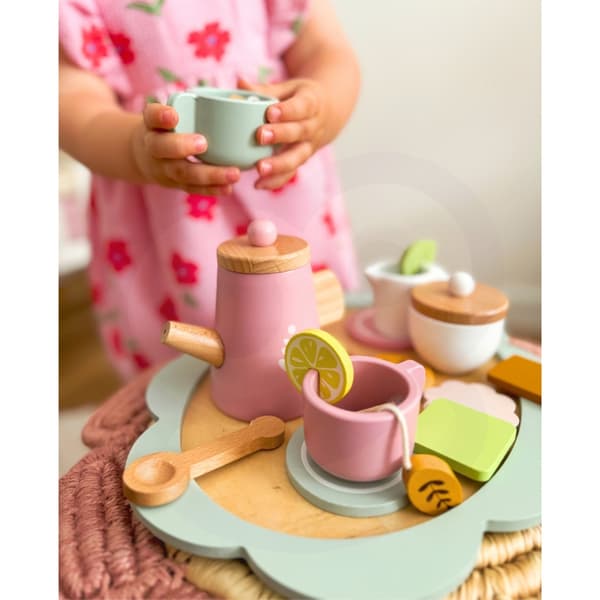 TOOKY TOY Eftermiddagste Teservis Av Trä