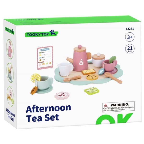 TOOKY TOY Eftermiddagste Teservis Av Trä