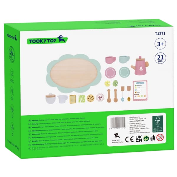 TOOKY TOY Eftermiddagste Teservis Av Trä