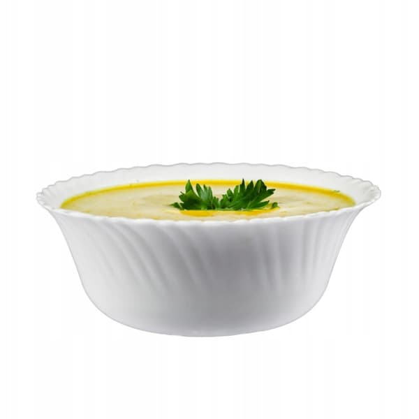 Skål för soppor och snacks, vitt glas, 20 cm