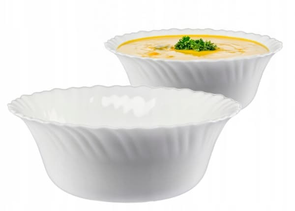 Sopp- och snackskål, vit keramik, 17,5 cm