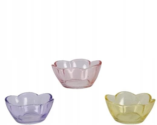 Glasskål blomster farverig dekorativ 4x9 cm
