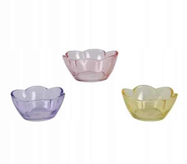 Glasskål blomster farverig dekorativ 4x9 cm