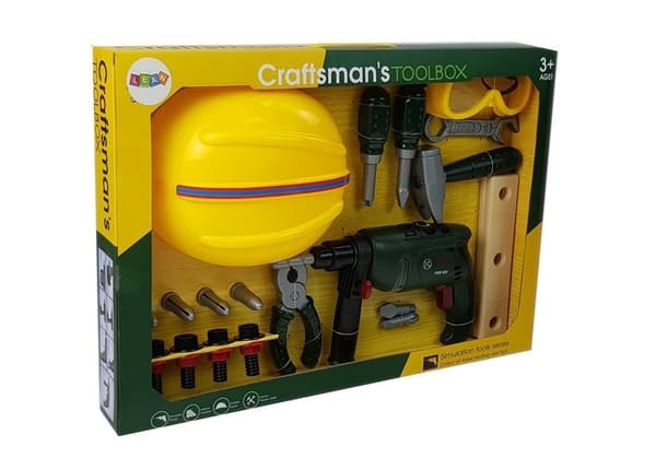 Toy DIY-set med borr och hjälm
