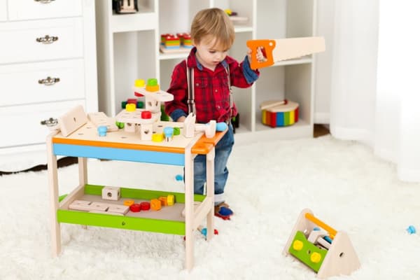 Pintoy World Snickarbänk till barn m/tillbehör av trä