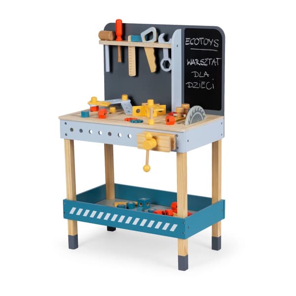 Legetøjsarbejdsbord - med værktøj - 50x29,5x49 cm - træ