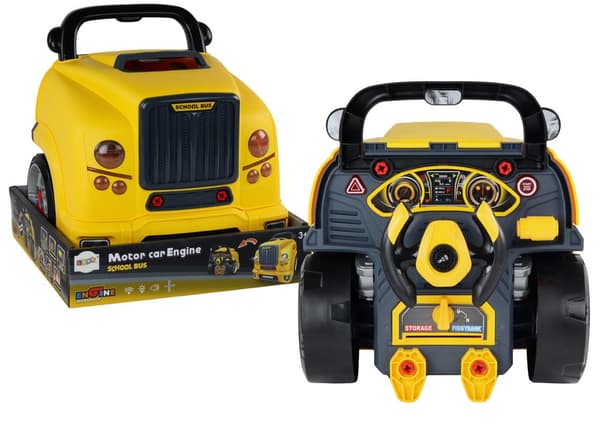 Værkstedsmotor Bus adskillelse DIY Kit Gul Bus