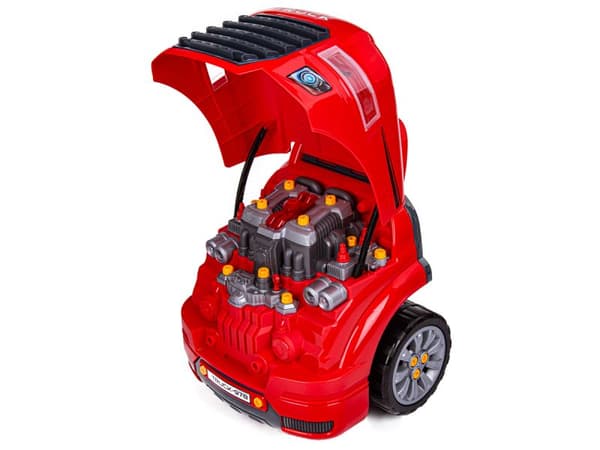 Mekaniker Set, Bil Auto Motor Demontering, Verkstad 61 Elements, Lastbil, Röd Lastbil