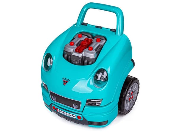 Mekaniksæt, bil, automotor, værksted 61 elementer, blå Porsche