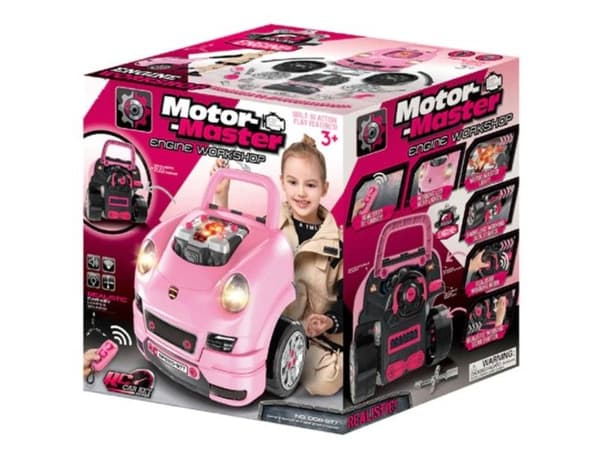 Mekaniker Set, Bil Auto Motor Demontering, Verkstad 61 Elements, Rosa Porsche