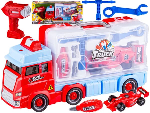2,4 GHz RC Truck + Formula Racer, purkamis- ja kokoamissarja, tarvikkeet + työkalut