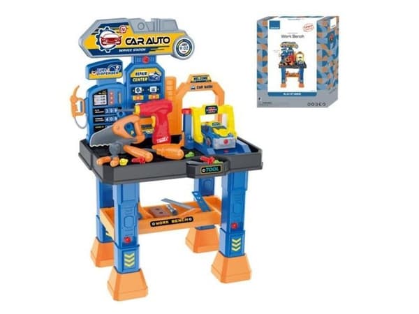 Set: Mekaniker, Bilverkstad, Bord + Verktyg