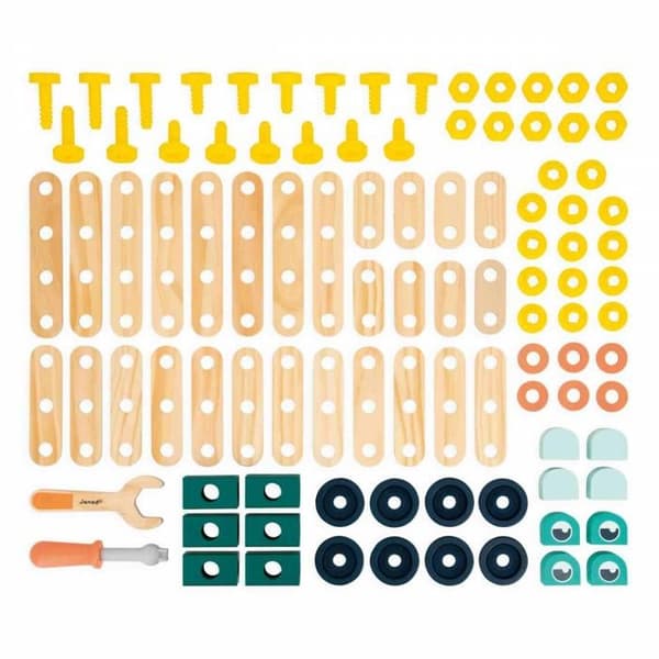 Barrel 100 Pieces Brico'Kids - Byggspel för barn - 98 tillbehör + 2 verktyg - Imitationsspel - Från 3 år