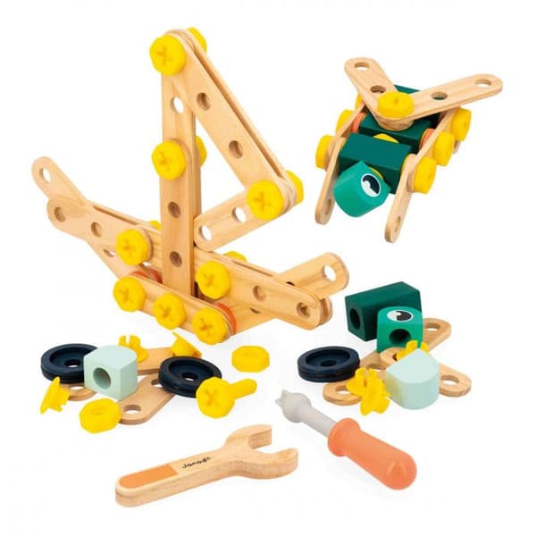 Barrel 100 Pieces Brico'Kids - Byggspel för barn - 98 tillbehör + 2 verktyg - Imitationsspel - Från 3 år