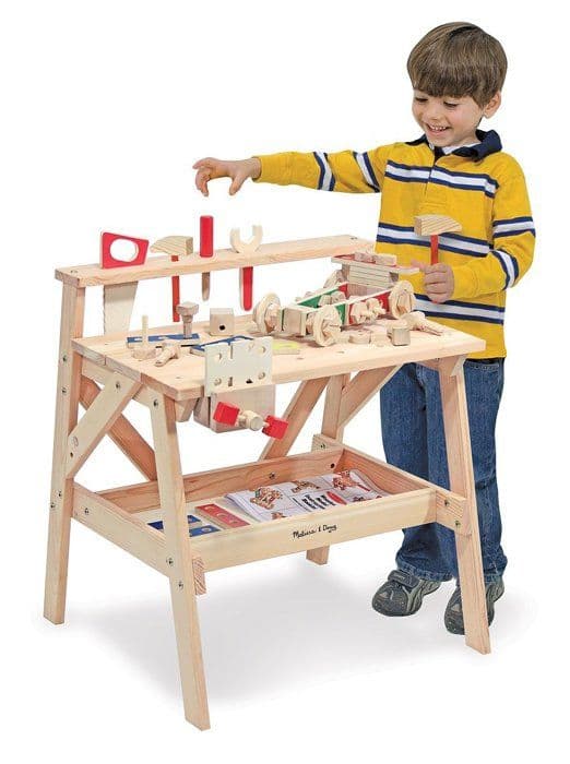 Träprojektarbetsbänk - MELISSA & DOUG - Pojke och flicka - Från 3 år