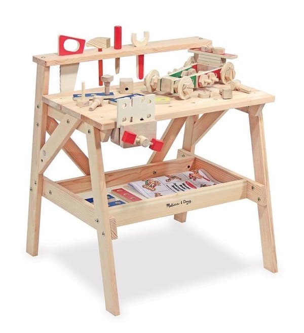 Träprojektarbetsbänk - MELISSA & DOUG - Pojke och flicka - Från 3 år