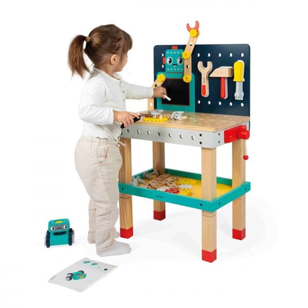 Brico'Kids Robot Workbench - Gör-det-själv-spel för barn - 51 Tillbehör + 3 Verktyg +1 Robot - Imitationsspel - Från 36 månader