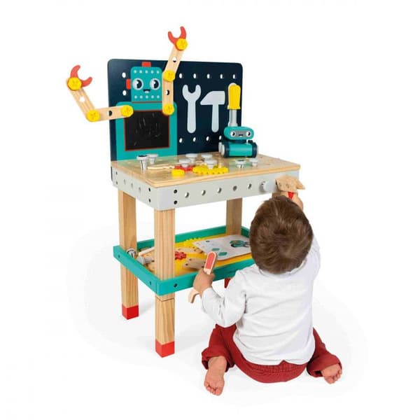 Brico'Kids Robot Workbench - Gör-det-själv-spel för barn - 51 Tillbehör + 3 Verktyg +1 Robot - Imitationsspel - Från 36 månader