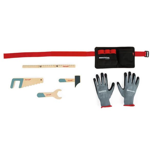 Verktygsbälte med handskar Brico'Kids - Trä DIY imitationsleksak - från 3 år gammal