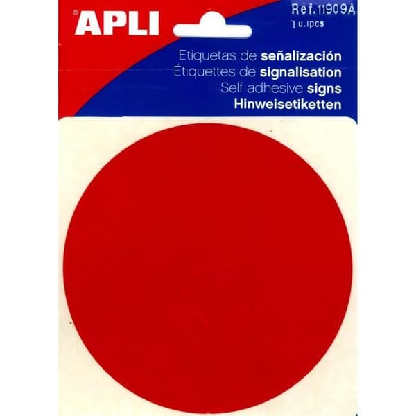 Röd punktpiktogram 114 x 114 mm