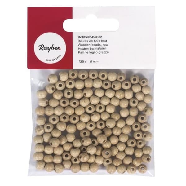 Rayher Palline Legno Ø 6 Mm Blister Pezzi 135