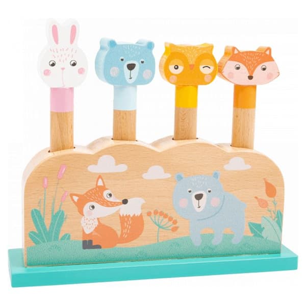 Formpassande träspel - Small Foot - Silly Bois - 4 hoppande djur - Barns motorik