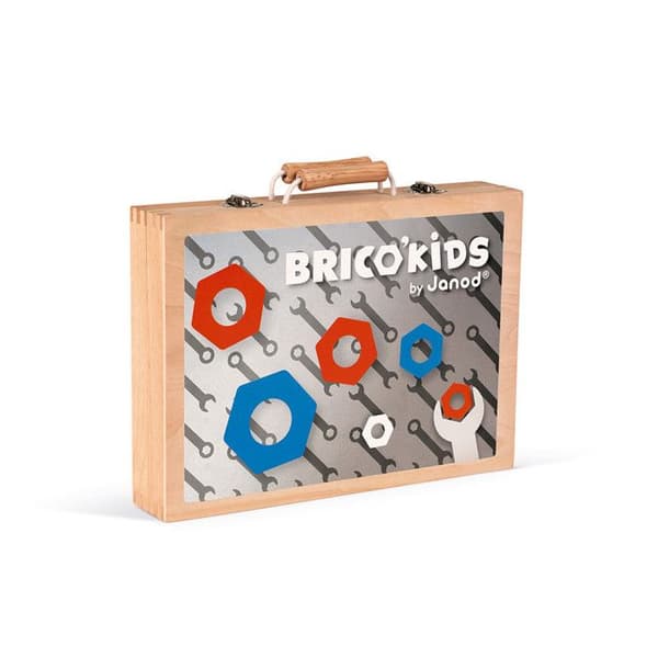 Brico'Kids verktygslåda - JANOD - Från 3 år - Rubberwood